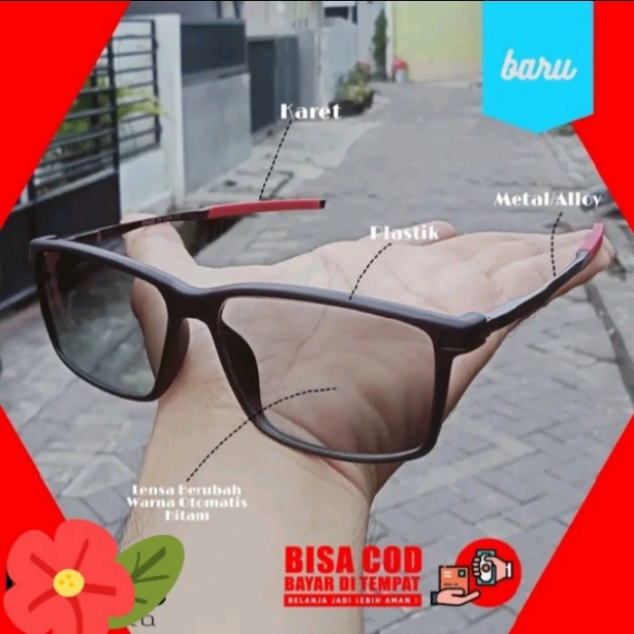 kaca mata sport pria photocromic anti radiasi minus cylinder