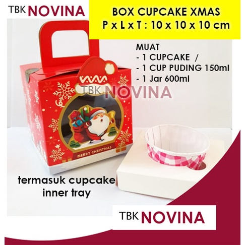 KOTAK KUE NATAL CUPCAKE PUDING / BOX KUE NATAL / KOTAK NATAL CUPCAKE PUDING JAR / KOTAK KUE