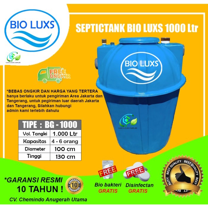 Septic Tank Bio, Bioluxs 1000 ltr, Biofil, Septic Tank Bio Berkualitas