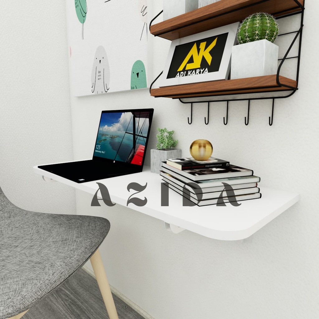 Meja Lipat Portable Meja Lipat Kayu 80x30 Meja Gantung Dinding Meja Lipat Dinding