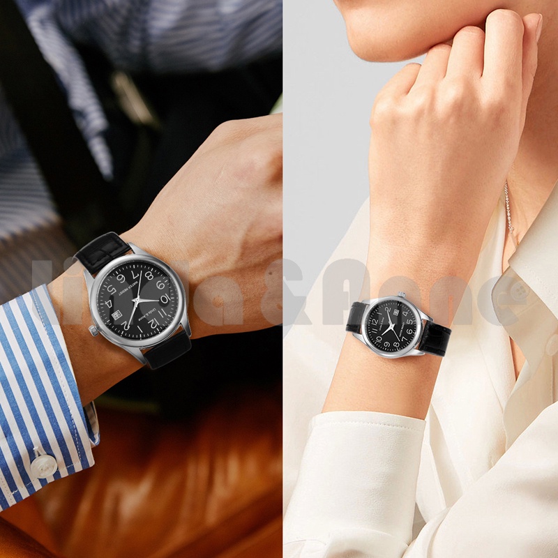 Jam Tangan Wanita Dan Pria Luminous Analog Couple Quartz Standard Anti Air Strap Pu Leather