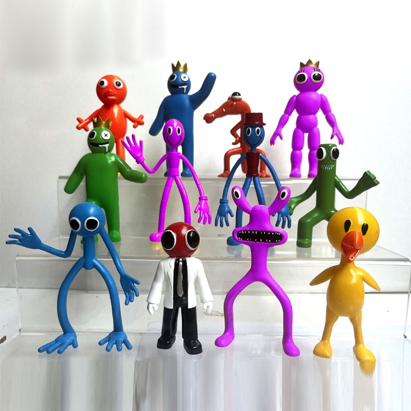 Mainan Action Figure Kawai Rainbow Friends Blue Monster Bahan pvc Untuk Dekorasi Mobil