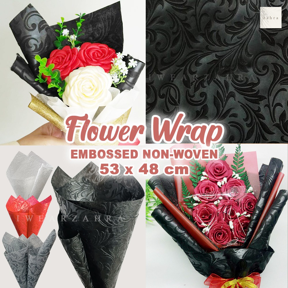 FLOWER WRAP NONWOVEN [53x48cm] - Buket Bunga Kertas Tisu Spunbond Tissue Paper Spider Sheet Bouquet Kain Bungkus Lembaran Gift Wrap Kado Florist Dekorasi Wrapping Pembungkus Kotak Pita
