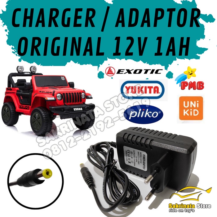 Charger Aki Charger Cas Aki 12V Untuk Motor Mobil Mainan Kendaraan Anak