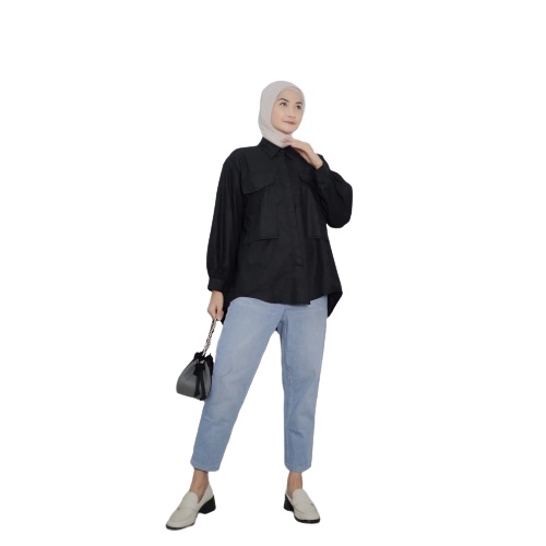 ZASKIYA - PITA TOP / KEMEJA ATASAN PUTRI BLOUSE / BAJU WANITA KANCING KERAH BUSUI FRIENDLY