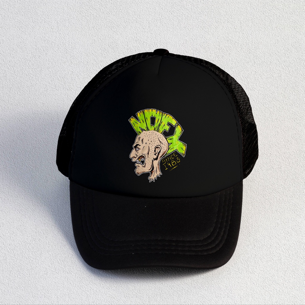 Nofx | Trucker Hat Best Seller | Topi Pria | Topi | Trucker | Topi Band | Baseball | Band | Topi Jaring | Topi Sablon | Head Studio
