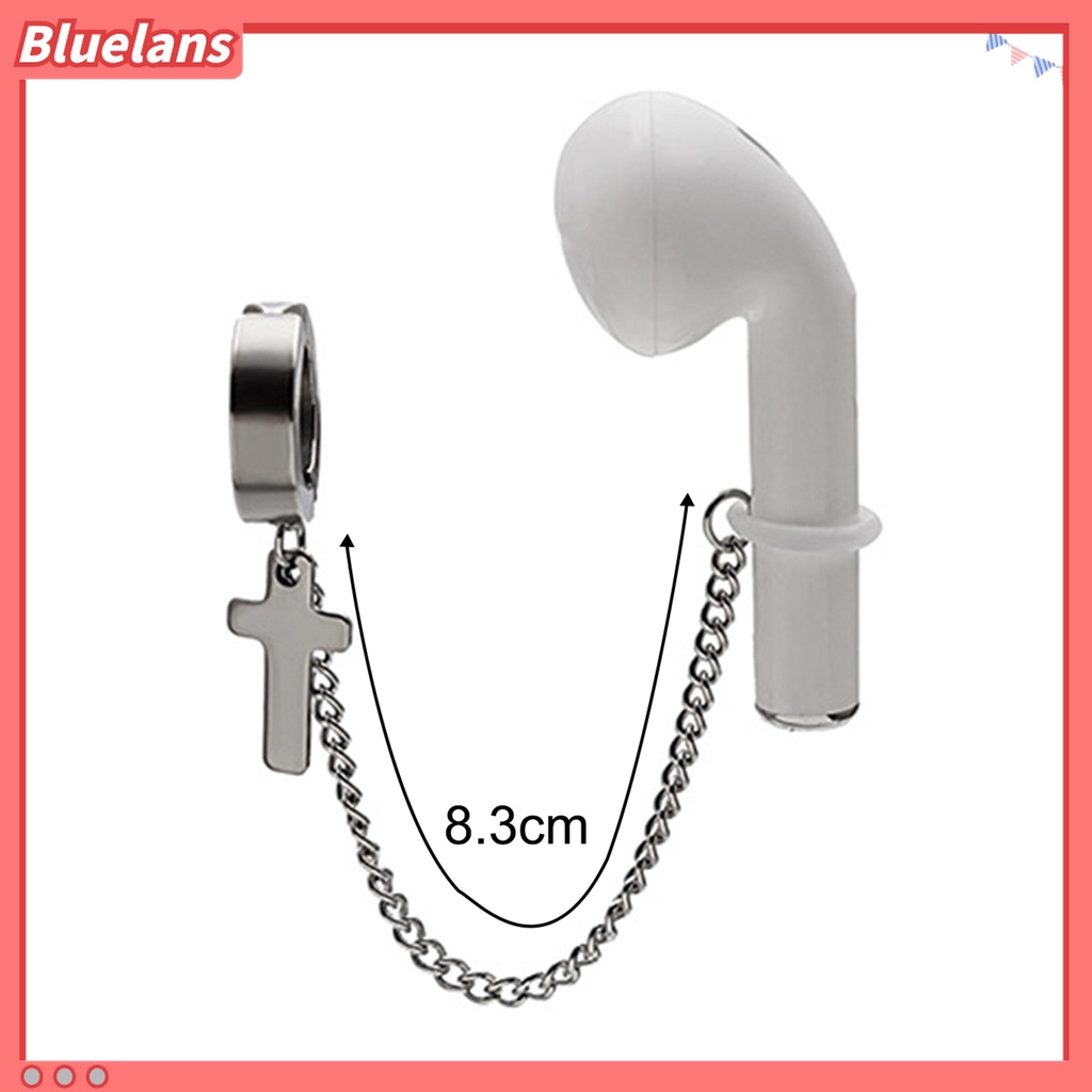 1 Pc Anting Tali Earphone Universal Bahan Stainless Steel Anti Hilang Non slip