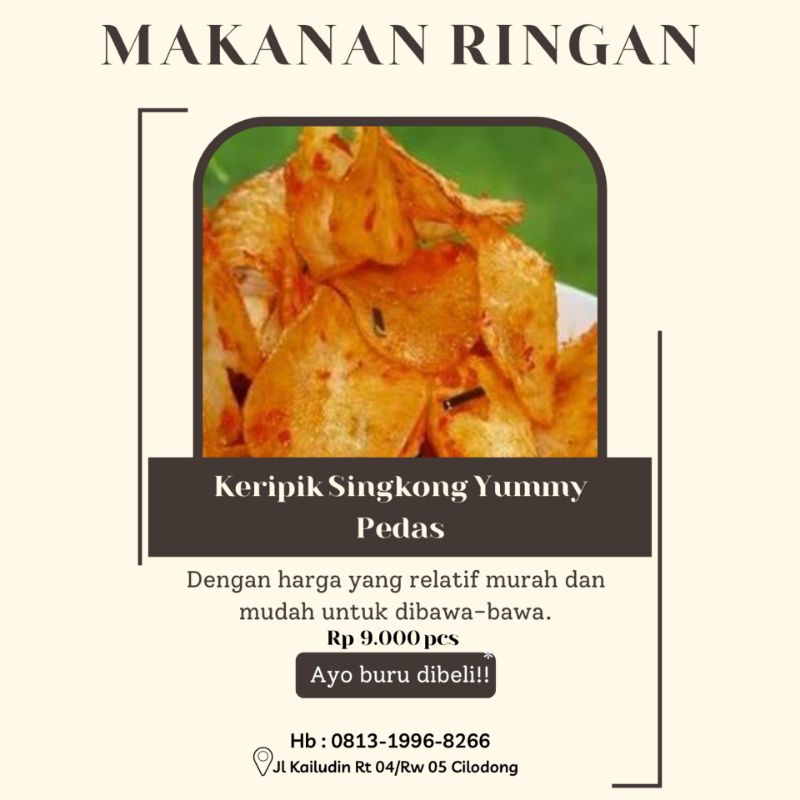 

Keripik Singkong Yummy Pedas