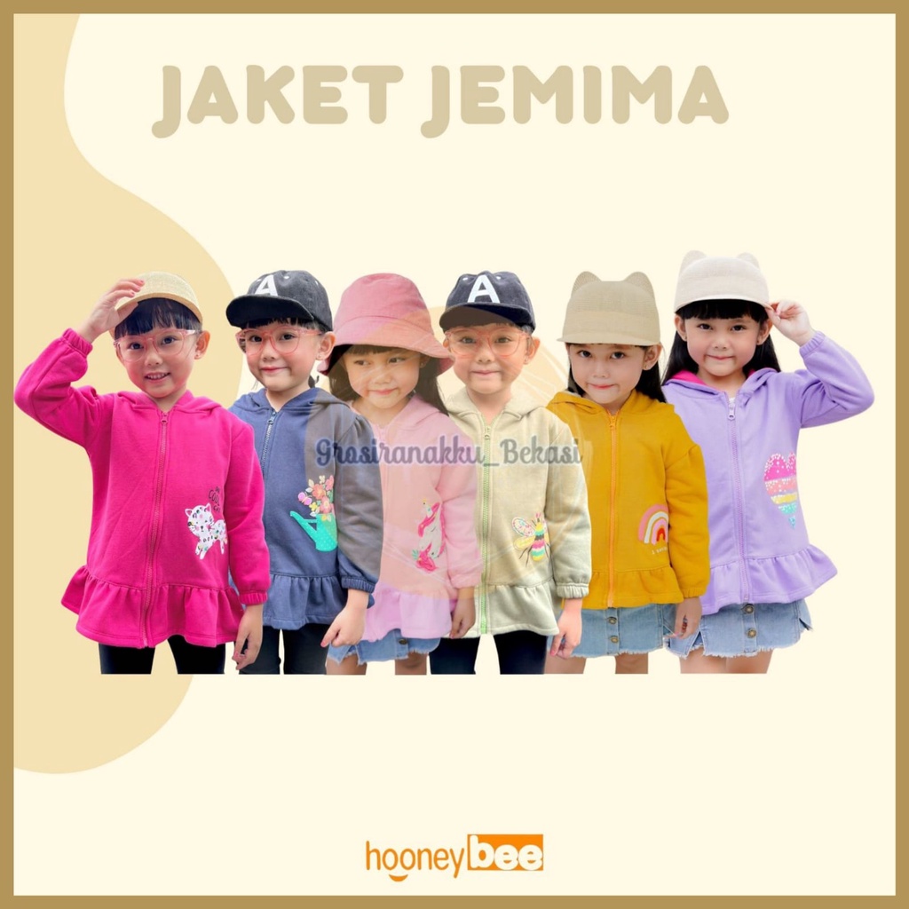 Jacket Anak Cewek Jemima Hooneybee Mix Warna Size 1-5 TH