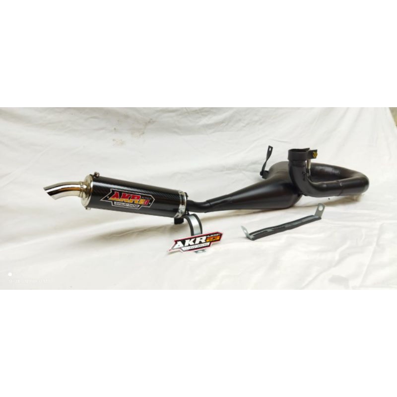 Knalpot Vespa Racing Kanan Kompetisi/Race Perut Hitam AKR23