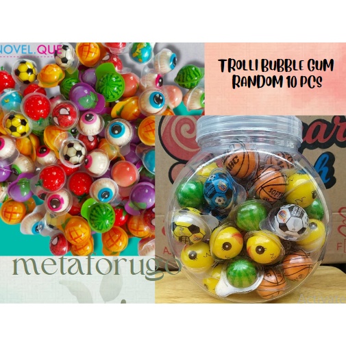 

[VnT⭐10 PCS PERMEN BUBBLE GUM TROLLY PERMEN KARET / Trolli Planet Bubble Gum / Permen Trolli Soccer Bola Mata Dot Botol Susu Halal/ PERMEN VIRAL BUBBLE GUM BABEL GUM MOTIF PLANET BUMI MATA BOLA SMILE