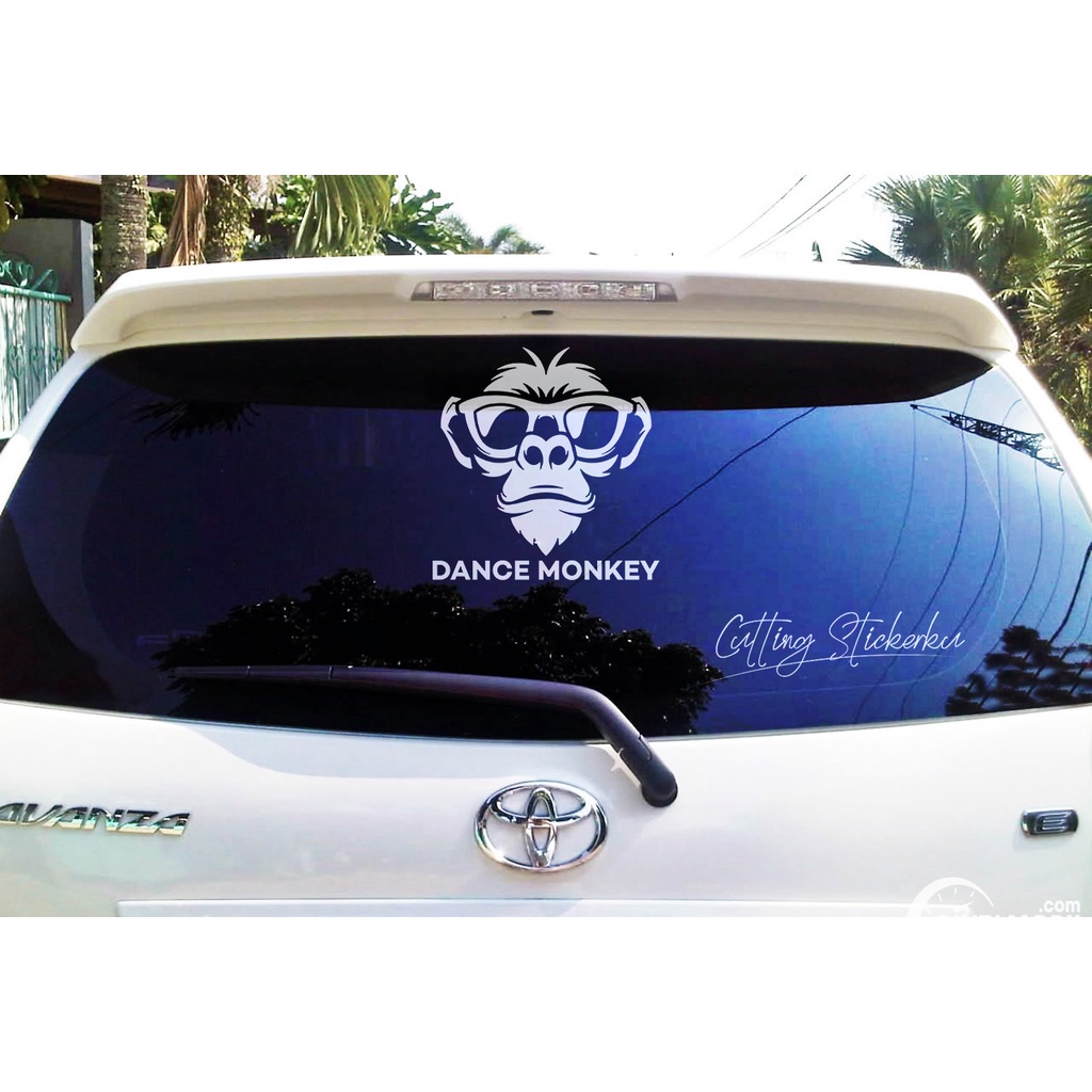 Cutting Stiker Dance Monkey Variasi Motor Mobil Sticker Timbul Keren Nyala Dasbor Spakbor Visor Body Kaca Helm Laptop Hologram Reflective Tahan Air Bodi Samping Nama Jepang Scoopy Vario Beat NMAX PCX Vespa Aesthetic Pickup Anime Windshield Kustom Modif