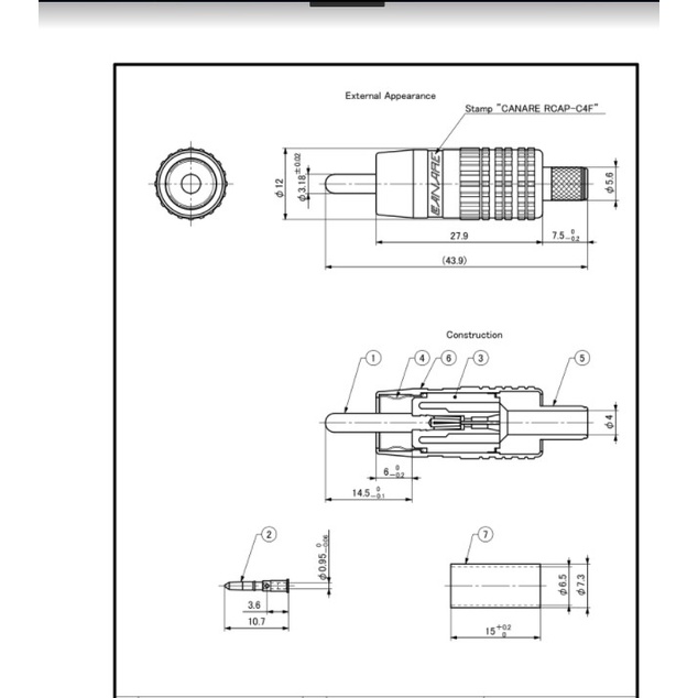 RCA Crimping Coaxial 75 Ohm | Canare [RCAP-C4F]