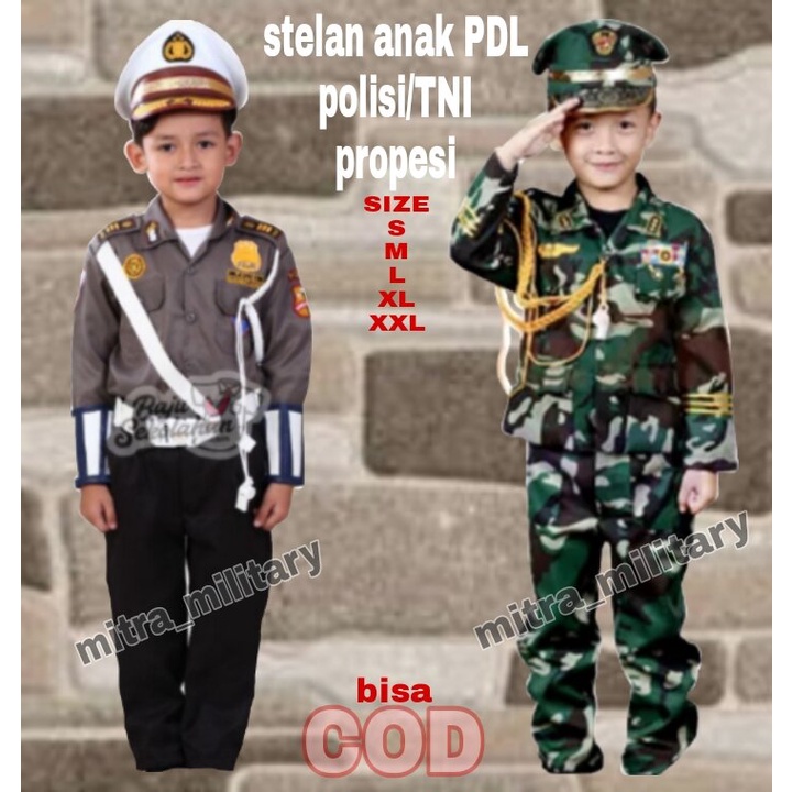 stelan pdl anak profesi.TNI.polri.seragam anak profesi TNI.polri.
