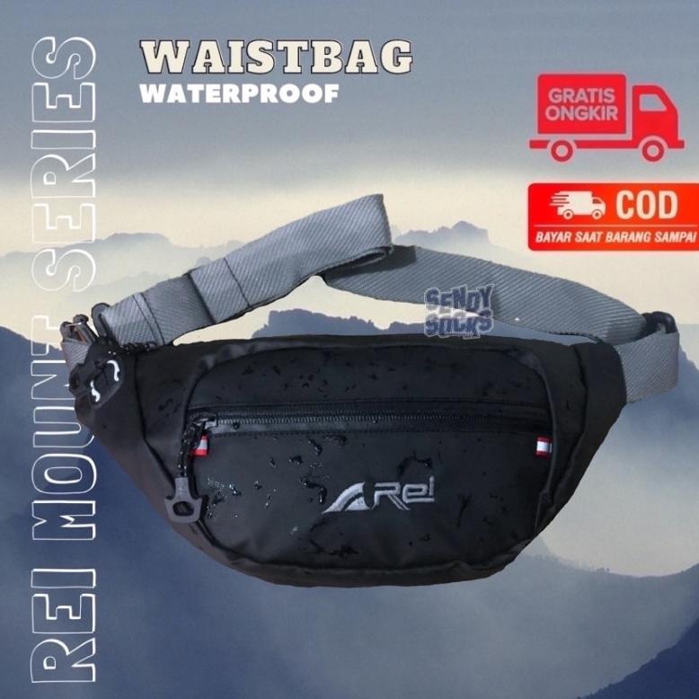 Tas Selempang Pria Anti Air Waistbag REI Waterproof Murah COD AREI Premium Outdoor