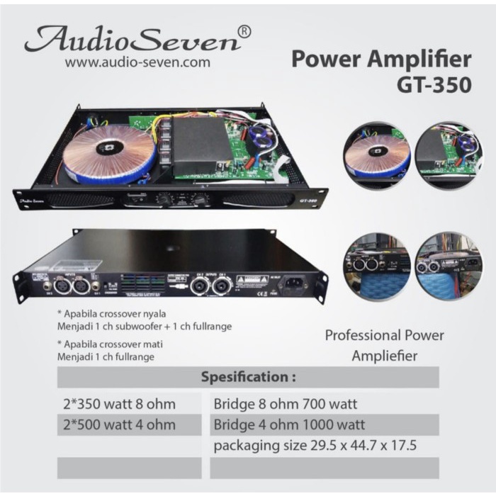 Wtb005 Power Amplifier Audio Seven Gt 350 Original Asli