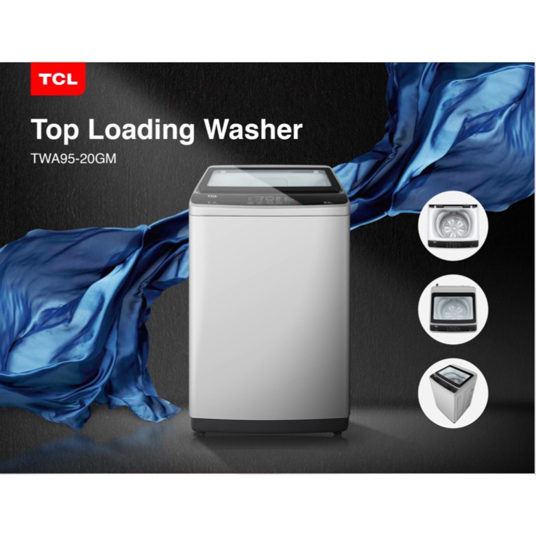 Mesin Cuci TCL TWA95-20GM Top Loading Automatic 9 KG 1 Tabung