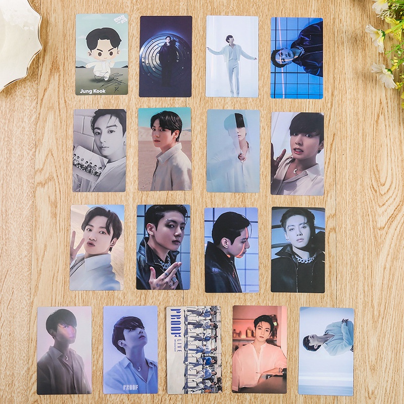 17 Pcs / Set Kartu Foto KPOP BTS JUNGKOOK JIMIN JIN RM SUGA J-HOPE Untuk Koleksi