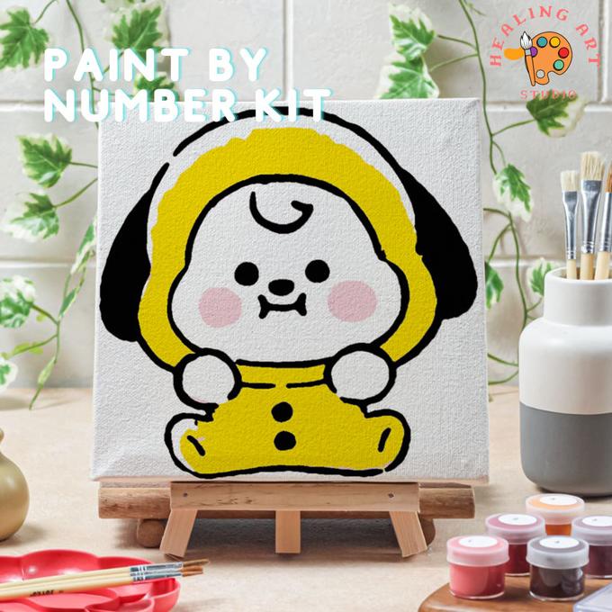 

Paint by number lukisan BTS BT21 canvas 20x20 cm