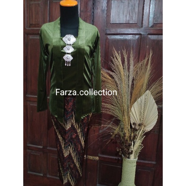 atasan kebaya kutubaru / encim Sage olive( hanya atasan saja)
