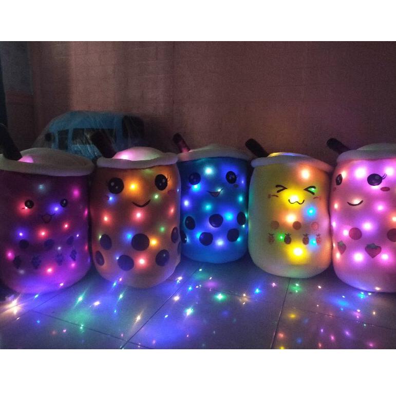 "JGW.18Oc22p" Bantal boba LED /lampu jumbo 45 cmBoneka Boba Bubble Milk Tea Brown Sugar LED/Boneka B