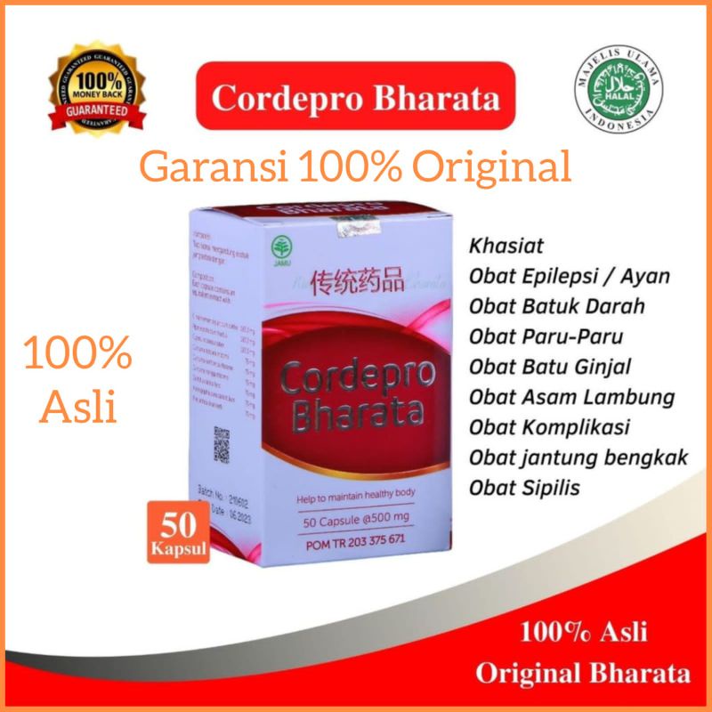 Cordepro Bharata Asli Original - Obat Epilepsi / Ayan Paling Ampuh - Obat Batuk Berdarah - Obat Paru