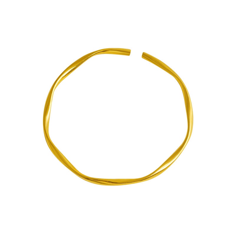 Goldkingdom Perhiasan Fashion Emas Asli Kadar 375 Bangkok Aksesoris Ready Stock Mobius Ring Cincin Wanita Tangan Lapis Emas Minimalis Desain Unik