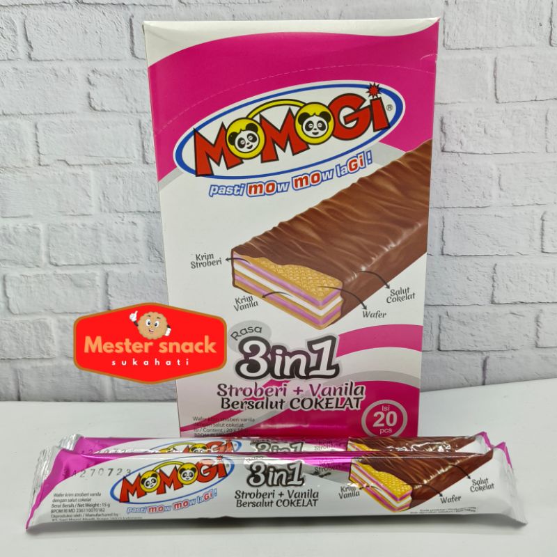 

Momogi 3 in 1 | Momogi Snack | Snack | Momogi Kiloan | Momogi Wafer | Wafer Coklat | Wafer Strawberry