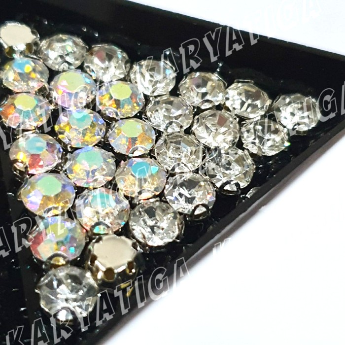 SS35 Diamond / Kristal Cangkang Bulat Anti Sangkut (24 Pcs)