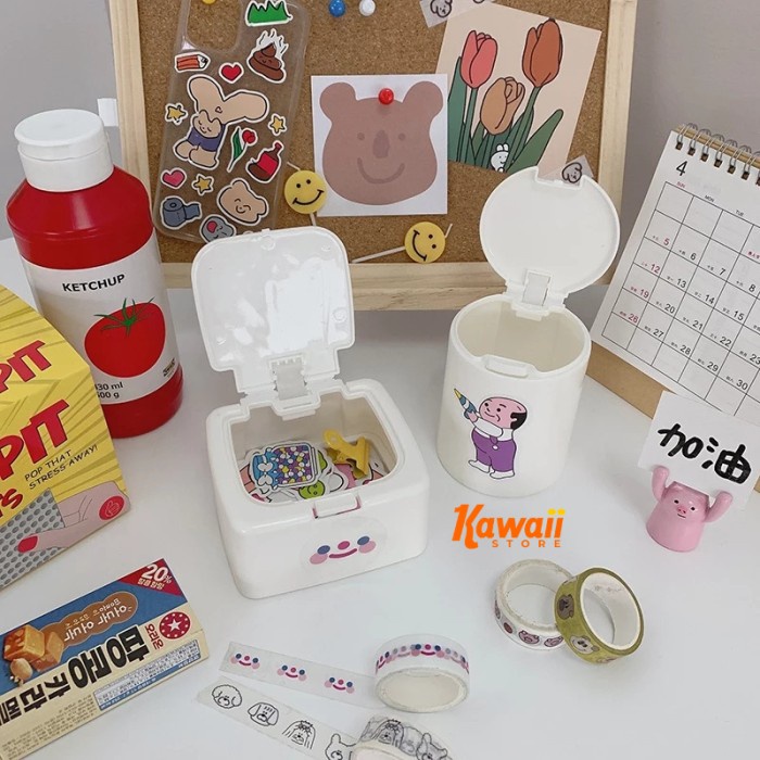 

Stationery Kotak Putih Aesthetic Serbaguna Box Mini Tape Accessories Alat Tulis
