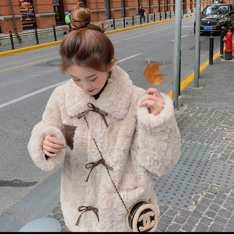 Jaket wanita bulu winter korea