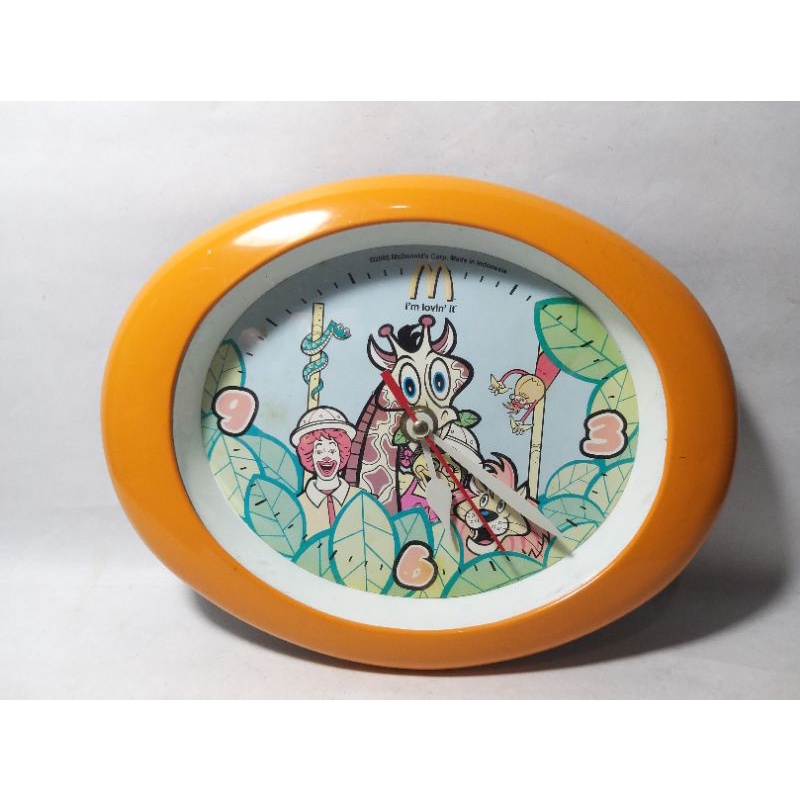 Jam Dinding Rumah Maskot Ronald Safari Jungle Adventure Mcd Happy Meal Mcdonalds Wall Clock Mascot M