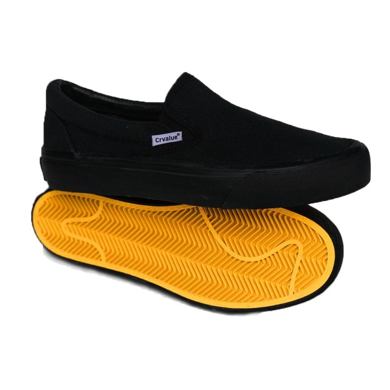 Sepatu Slip On CorvalueFootwear Rochester mono full black