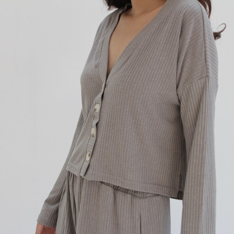 KYLIE SET | Setelan Wanita Oneset Cardigan Knit premium Tops &amp; Shorts Set celana Pendek Highwaist SOMA
