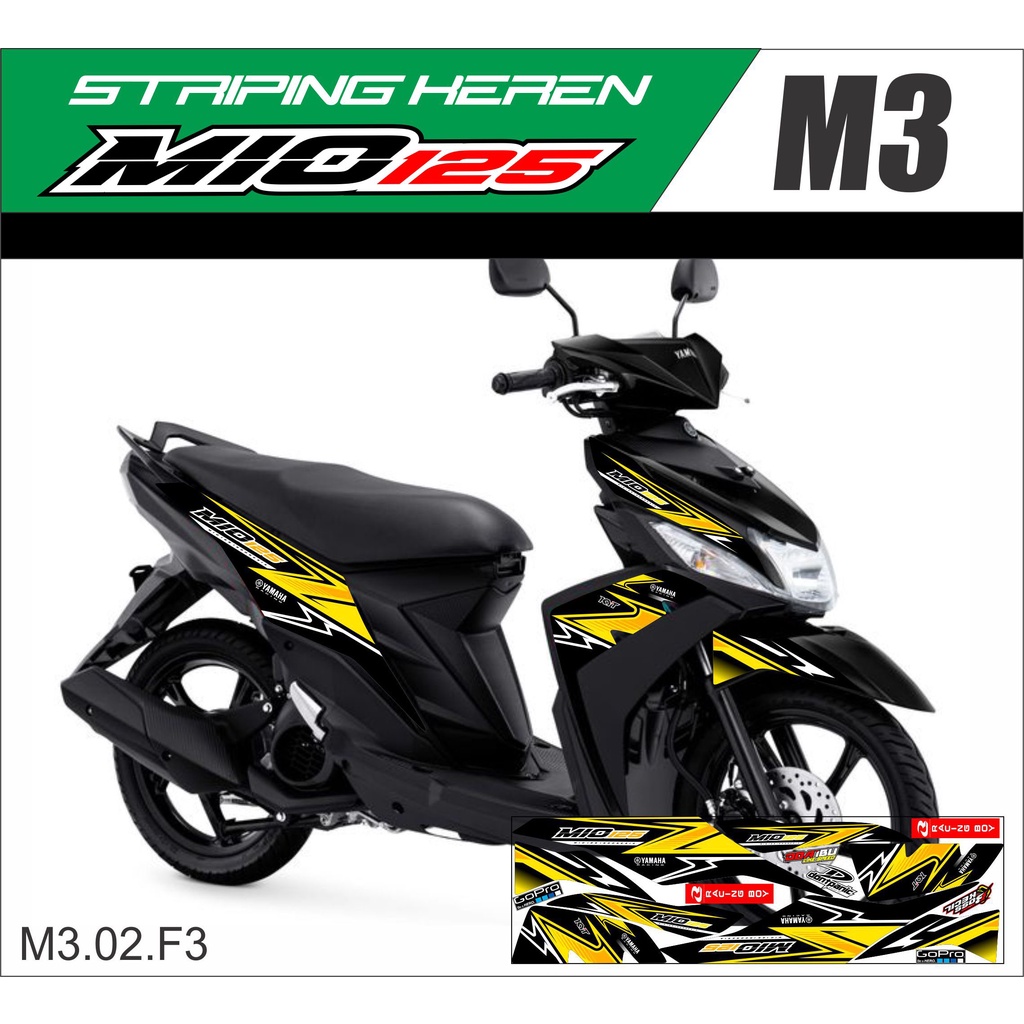 STRIPING STIKER YAMAHA MIO M3 125 VARIASI KEREN #STRIPING STIKER YAMAHA MIO M3 125# STRIPING STIKER 