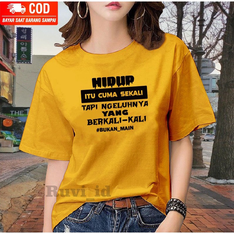 Ruvi_id-BELI 3 KAOS GRATIS HEADSET / KAOS KATA-KATA KEKINIAN / KAOS WANITA / KAOS KOREAN STYLE /  KAOS PRIA / KAOS KATUN COMBED 30s / KAOS DISTRO / KAOS OBLONG / BLUS / T-SHIRT / KAOS WANITA IMPORT / KAOS REMAJA / KAOS OVERSIZE / KAOS MURAH