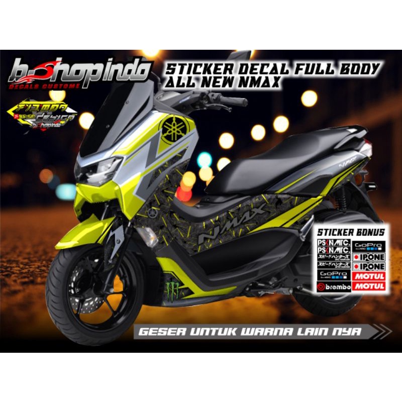 DECAL STIKER ALL NEW NMAX VARIASI MOTIF CARBON FORGET 0202