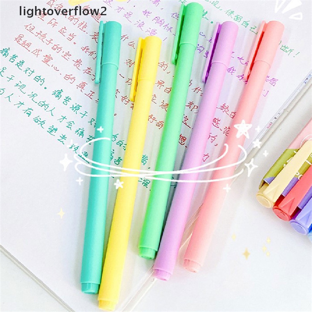 (lightoverflow2) Pulpen Gel 0.5mm 5 Warna Macarons