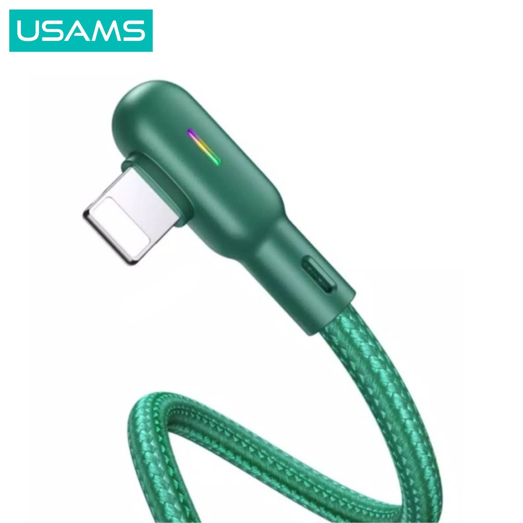 USAMS U57 Kabel Data Gaming iPh/Lightning 1.2M Double Right-Angel with Colorful Light