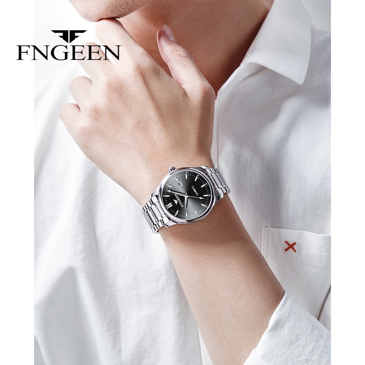 FNGEEN 2111 Jam Tangan Pria Original Anti Air Luxury Stainless Steel Fashion Quartz Watch Terbaru