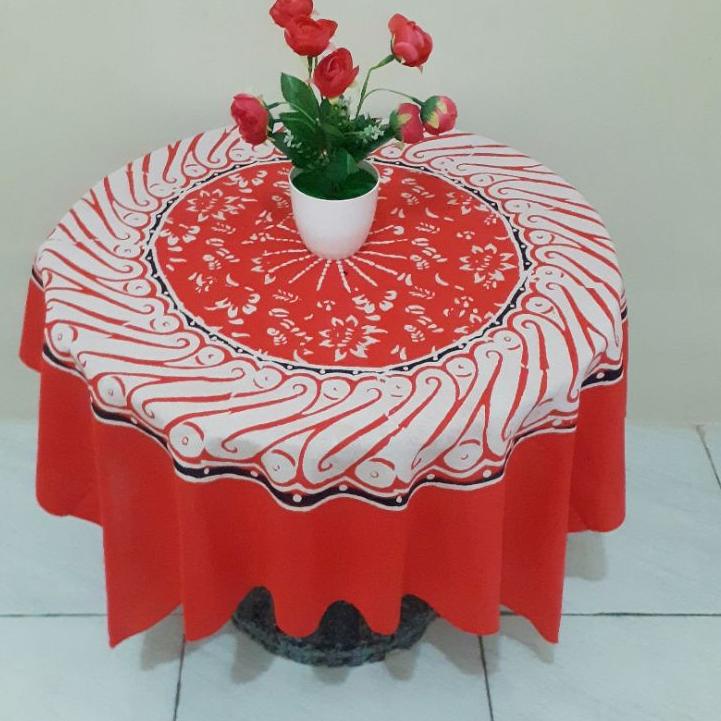 Langsung Atc Taplak Meja Teras Batik Cap Motif Bundar Sy
