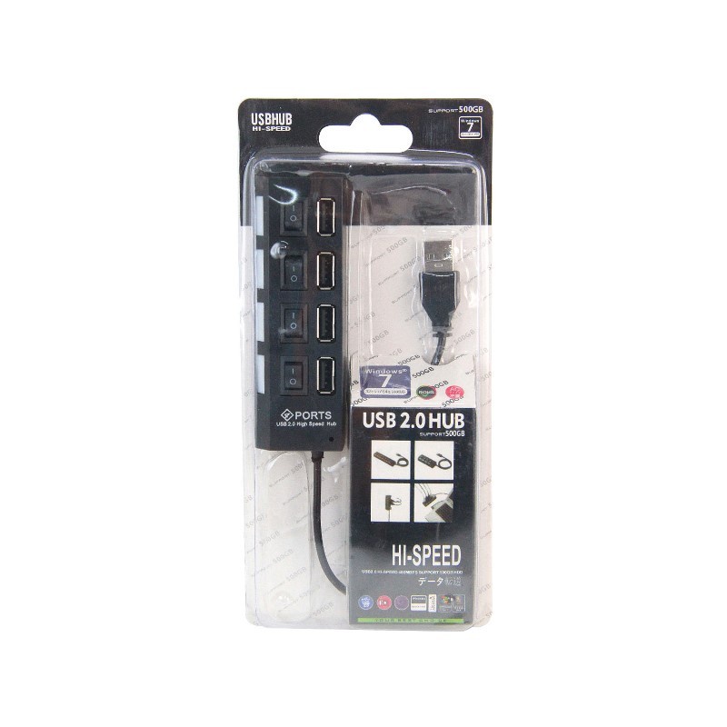 USB HUB 4 PORT WITH SWITCH USB 2.0 HIGH SPEED - COLOKAN USB 2.0 ON/OFF - COLOKAN USB HUB MURAH