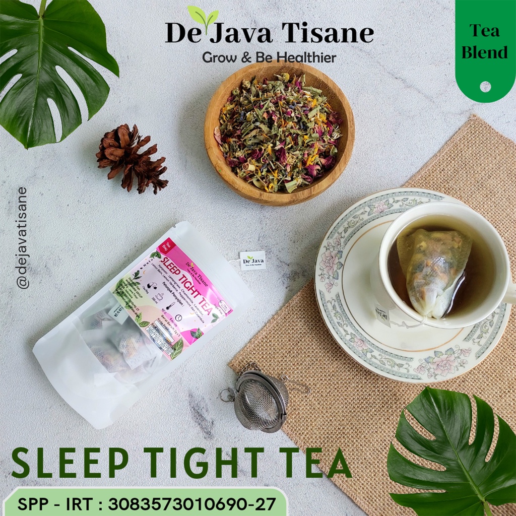 

Dejava Tisane Tea Blend Sleep Tight Tea Teh Insomnia Membantu Tidur lebih Nyenyak Chamomile Lavender Lemon Balm Lemon Verbena Peppermint Calendula Lemongrass Rose Petal 10 gr