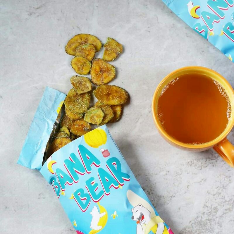 Jual Keripik Pisang Rasa Unik Bana Bear Varian Pedas Keju Bubble Gum