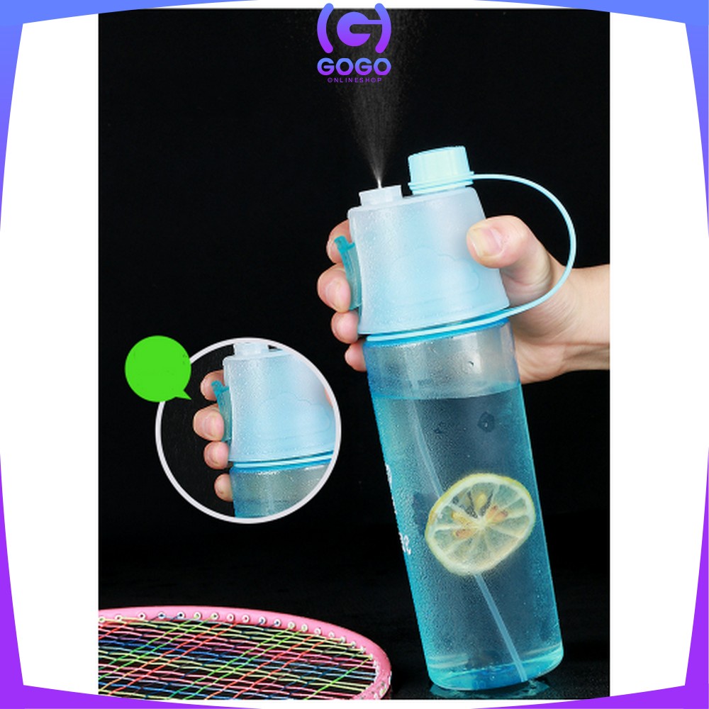 GOGO-C730 Botol Minum Semprot 600ML Tumbler Minum Sport Spray Water Bottle Portable Botol Air Minum Sedotan Sprai