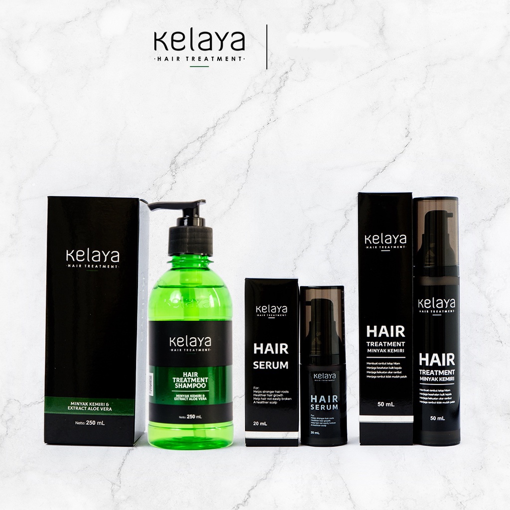 Kelaya Hair Treatment Series (Shampo/Serum/Minyak Kemiri) Rambut Rontok