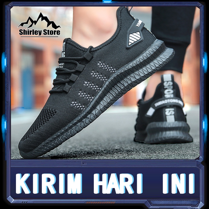 [COD + Kirim Hari ini] sepatu kets jaring sepatu kasual pria dewasa sepatu olahraga sepatu gunung pria sepatu kets pria 100% impor karet berkualitas tinggi, ringan, lembut, bernapas, non-slip