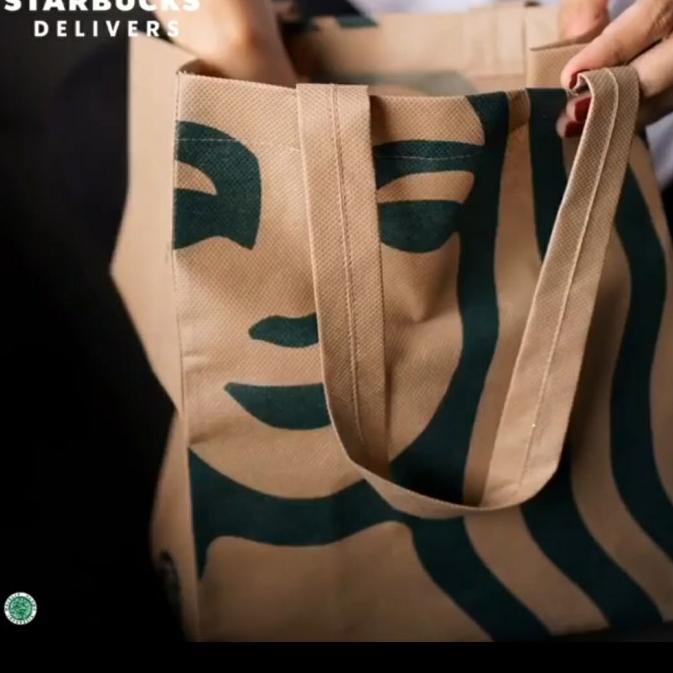 PROMO SPESIAL STARBUCKS Shopping Bag Kantong Belanjaan Totebag Tote Bags Tas Belanja Lipat Besar Jum