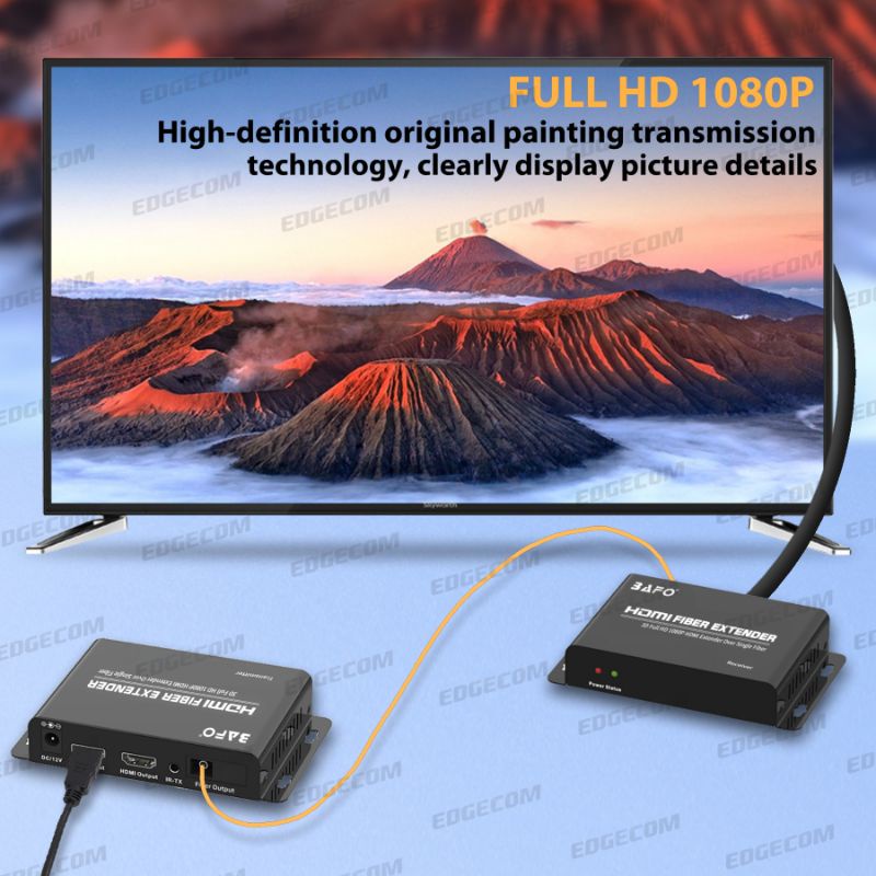 BAFO HDMI Extender FO Fiber Optic Up to 20Km BF-376