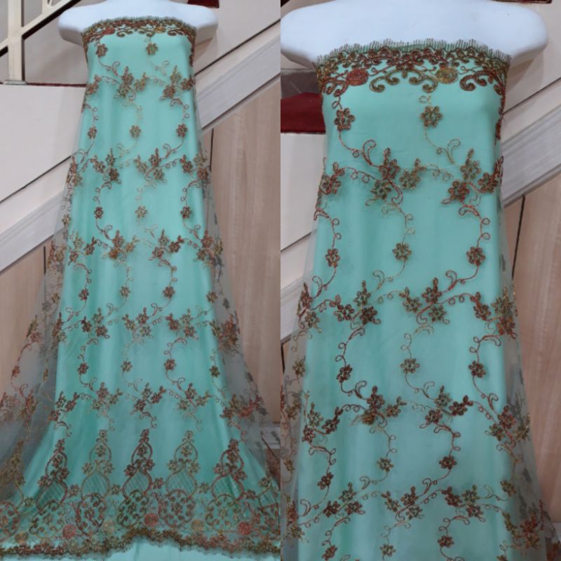 Kain Tile/Tulle Bordir Meteran, tile mutiara, tile polos, kain tile brokat, tile brokat, tile gamis,